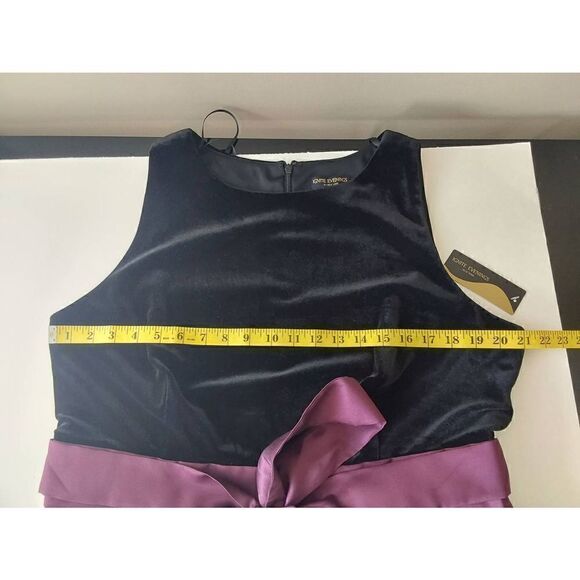 Ignite Evenings Formal Sz 18 Missy Burgundy Floral Black Velour - Picture 11 of 12